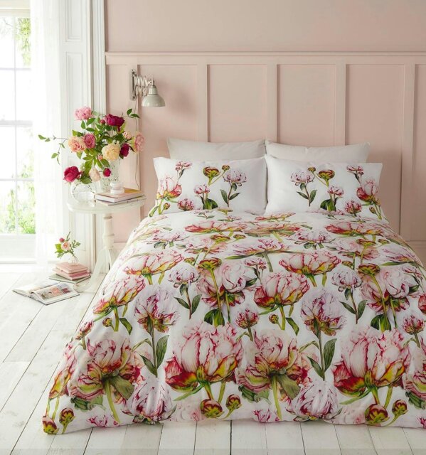 Rackhams Heligan Floral Duvet Cover Set - White - King - image 1