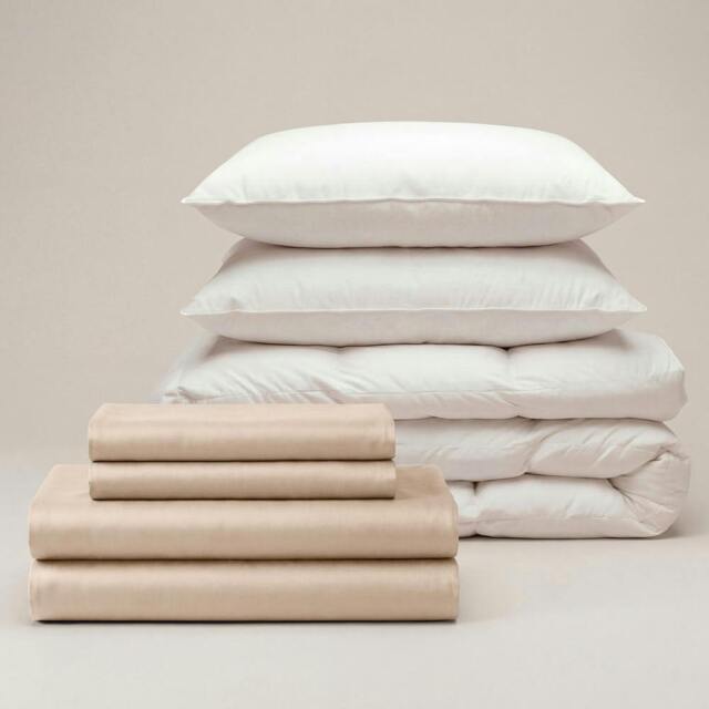 Rackhams Sateen Move-In Bedding Set - Beige - Single - King - image 1