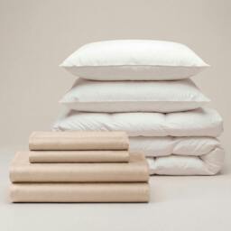 Rackhams Sateen Move-In Bedding Set - Beige - Single - King - thumbnail 1