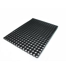 Rackhams Rubber Drainage Floor Mat for Indoor/Outdoor Entrances – Non-Slip Heavy Duty Anti-Fatige Floor Matting – Black – Multiple Sizes - 60 x 80cm - thumbnail 4