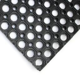Rackhams Rubber Drainage Floor Mat for Indoor/Outdoor Entrances – Non-Slip Heavy Duty Anti-Fatige Floor Matting – Black – Multiple Sizes - 60 x 80cm - thumbnail 6