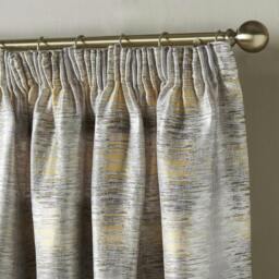 Rackhams Reflect Jacquard Fully Lined Ready Made Pencil Pleat Curtains - Silver - 117cm width x 229cm drop - thumbnail 3