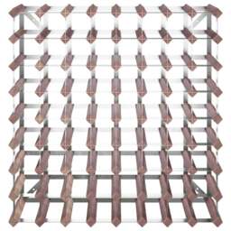Rackhams Wine Rack for 72 Bottles Brown Solid Wood Pine - thumbnail 4
