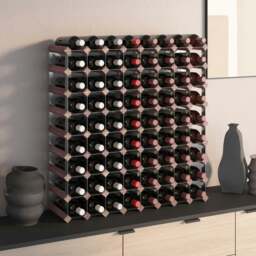 Rackhams Wine Rack for 72 Bottles Brown Solid Wood Pine - thumbnail 1
