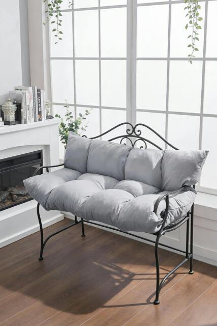 Rackhams 120*80cm Solid Colour Garden Seat Cushion - Grey - One Size - image 1
