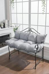 Rackhams 120*80cm Solid Colour Garden Seat Cushion - Grey - One Size - thumbnail 1