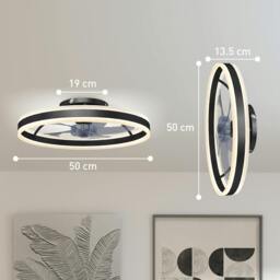 Rackhams Ceiling Fan with Light and Remote, 3 Colour Temperatures, 50cm - Gold - thumbnail 4