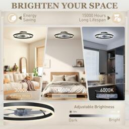 Rackhams Ceiling Fan with Light and Remote, 3 Colour Temperatures, 50cm - Gold - thumbnail 6