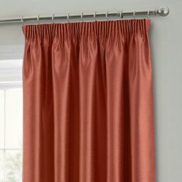 Rackhams Faux Silk Pencil Pleat Curtains - 117cm x 182cm - Copper