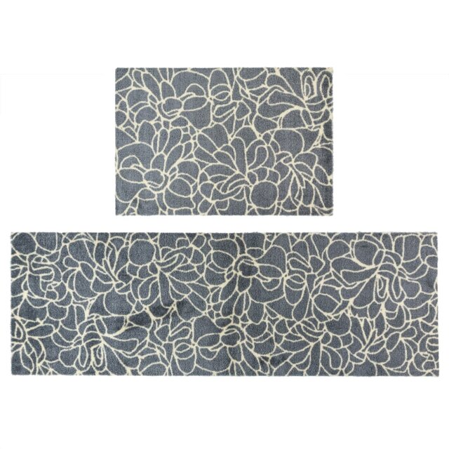 Rackhams Mega Mat Machine Washable Entrance Runner and Doormat Set, Floral - image 1