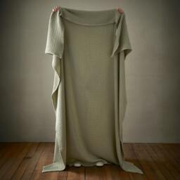 Rackhams Jaipur Chunky Waffle Cotton Blanket Throw Sage Green - 150 x 200 cm - Sage Green - thumbnail 2