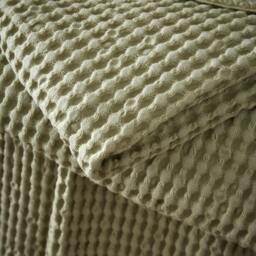 Rackhams Jaipur Chunky Waffle Cotton Blanket Throw Sage Green - 150 x 200 cm - Sage Green - thumbnail 3