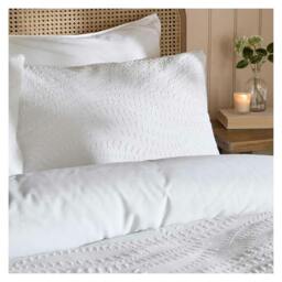 Rackhams Georgia Reversible Duvet Cover Set - White - Double - White - 50% Polyester/50% Cotton - thumbnail 3