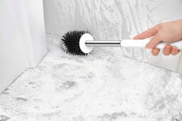 Rackhams Round White Toilet Brush & Holder With Silicone Head - thumbnail 5