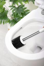 Rackhams Round White Toilet Brush & Holder With Silicone Head - thumbnail 4