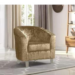 Rackhams Adult Velvet Tub Chair Armchair Gold