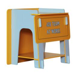 Rackhams JCB Bedside Unit, Orange - Yellow/Orange - Yellow/Orange - thumbnail 3