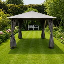 Rackhams Highfield Heavy Duty Garden Gazebo - Grey - 3m x 3m