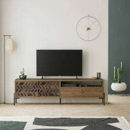 Rackhams Dionysos Modern TV Unit Multimedia Centre with Storage TV Cabinet 170cm - Oak - thumbnail 6