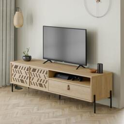 Rackhams Dionysos Modern TV Unit Multimedia Centre with Storage TV Cabinet 170cm - Oak - thumbnail 3