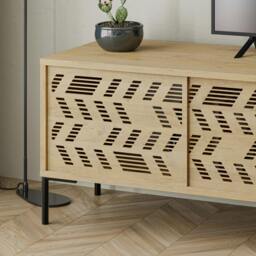 Rackhams Dionysos Modern TV Unit Multimedia Centre with Storage TV Cabinet 170cm - Oak - thumbnail 5