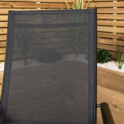 Rackhams 2 x Multi Position High Back Reclining Garden / Outdoor Folding Chair in Black - thumbnail 4