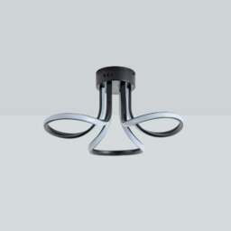 Rackhams Yara 3 Light Black LED Semi Flush Ceiling Light - thumbnail 3