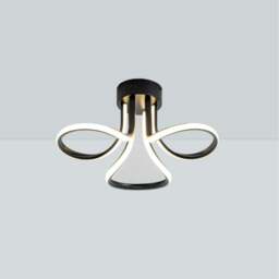 Rackhams Yara 3 Light Black LED Semi Flush Ceiling Light - thumbnail 2