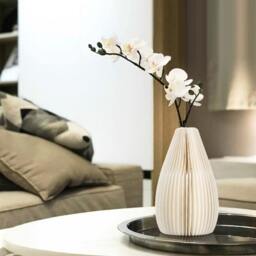 Rackhams Accordion Vase, Kraft Paper - White - 18CM - Shape 2 - thumbnail 2