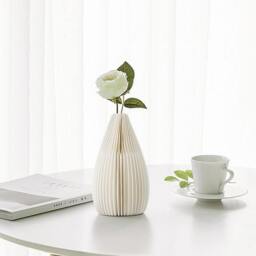 Rackhams Accordion Vase, Kraft Paper - White - 18CM - Shape 2 - thumbnail 5