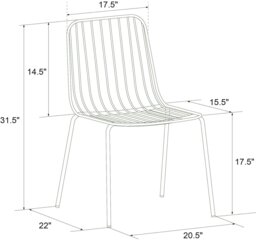 Rackhams Caden Wire Dining Chair in Golden Look - 2 pieces - thumbnail 5
