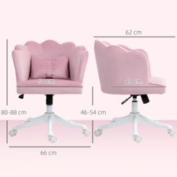 Rackhams Armless Desk Chair Home Office Chair w/ Wide Seat Tilt Function Pink - Pink - thumbnail 5