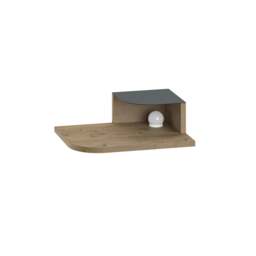Rackhams Floating Bedside Table Modern Corner Design Nightstand 30cm Wall-mounted w/ LED Lamp in 3-tones for Bedroom - Sonomo Oak - thumbnail 3