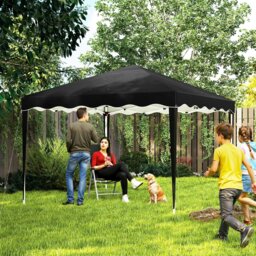 Rackhams 3x3(m) Pop Up Gazebo Marquee Tent for Garden w/ Carry Bag Black - Blue - Steel, Oxford Cloth - 295cm x 295cm x 260cm - thumbnail 2