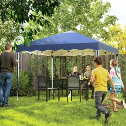 Rackhams 3x3(m) Pop Up Gazebo Marquee Tent for Garden w/ Carry Bag Black - Blue - Steel, Oxford Cloth - 295cm x 295cm x 260cm - thumbnail 1