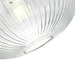 Rackhams Modern Designer Clear Transparent Line Ribbed Glass Oval Pendant Lamp Shade - thumbnail 4