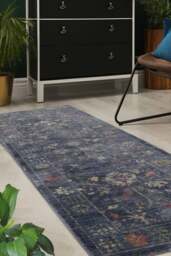 Rackhams Traditional Floral Rug – Blue Elegance - 120X180 cm - thumbnail 6