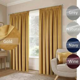 Rackhams Montreal Taped Top Curtains - Navy - 167cm width x 183cm drop - thumbnail 3