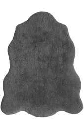 Rackhams Luxury Fur Grey Shaggy Rug – Ultra-Soft Geometric - 70X90 cm - thumbnail 1