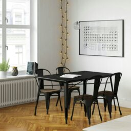 Rackhams BLK FUSION RECTANGULAR DINING TABLE + 4 CHAIRS SET - Black - thumbnail 3