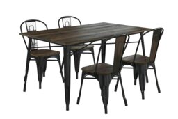 Rackhams BLK FUSION RECTANGULAR DINING TABLE + 4 CHAIRS SET - Black - thumbnail 2