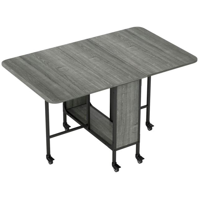 Rackhams Six-Person Drop Leaf Dining Table - Grey/Black - image 1