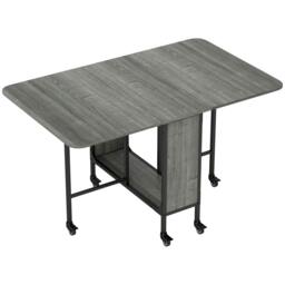 Rackhams Six-Person Drop Leaf Dining Table - Grey/Black - thumbnail 1