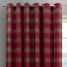 Rackhams Hugo Check Ready Made Eyelet Curtains - 168cm x 183cm - Cream - thumbnail 5