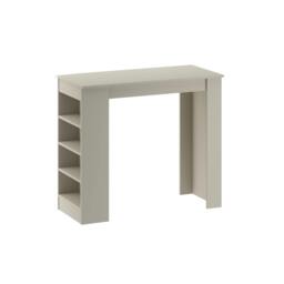 Rackhams Swallow Modern Kitchen Bar Dining Table with 4-Tier Storage Shelves H 102cm - Sandstone - thumbnail 2