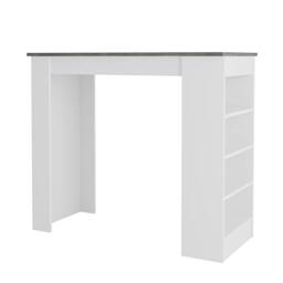 Rackhams Swallow Modern Kitchen Bar Dining Table with 4-Tier Storage Shelves H 102cm - Sandstone - thumbnail 6