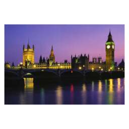 Rackhams Houses of Parliament Canvas Picture Print with 8 LED Lights, 60 x 40 cm, Stretched Wooden Frame, Battery Powered - thumbnail 1