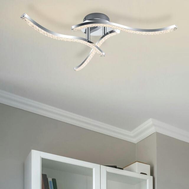 Rackhams Kenworth 3 Light Integrated LED Wavy Ceiling Light - Chrome - image 1