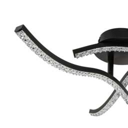 Rackhams Kenworth 3 Light Integrated LED Wavy Ceiling Light - Chrome - thumbnail 6