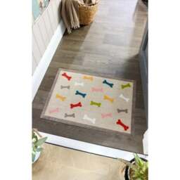 Rackhams Dog Themed Washable Multi Bones Mat and Runner - 50X75 cm - thumbnail 2